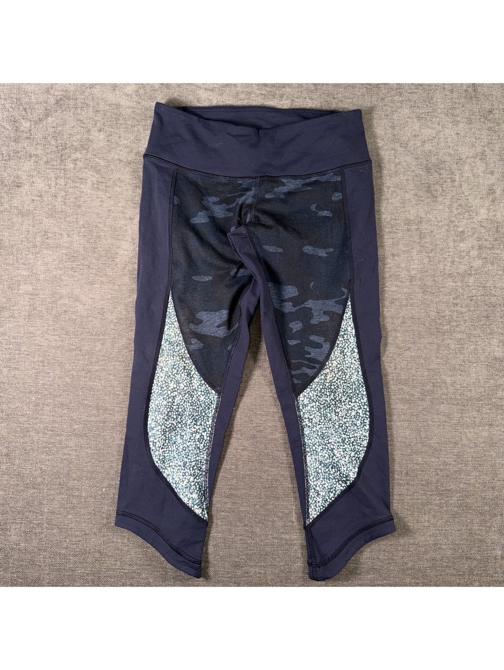 Lululemon Wunder Under Crop Leggings Size 6 Navy Camo